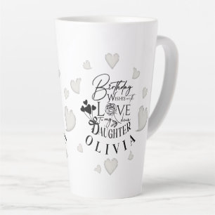 Modern Simple Daughter Birthday Design Latte Mug
