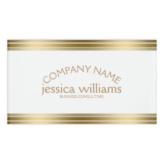 Modern Simple Decorative Gold Stripes Name Tag