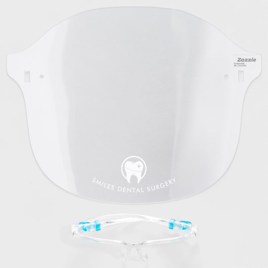 Modern Simple Dentist Face Shield (Front w/Glasses)