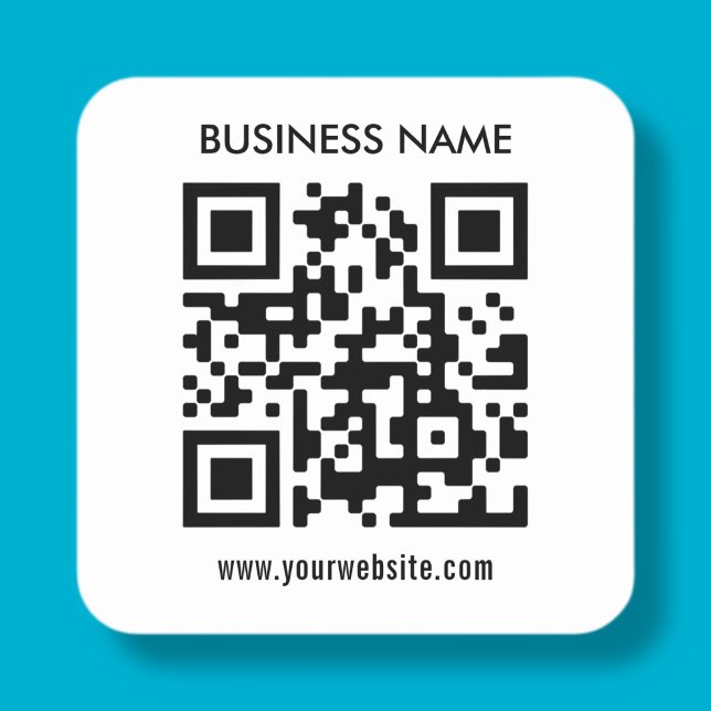 Modern simple design | Easily upload your QR code  Square Sticker (Creator Uploaded)