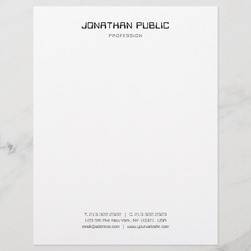 Modern Simple Design Elegant Black White Template Letterhead