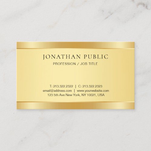 Modern Simple Design Elegant Gold Look Template Business Card