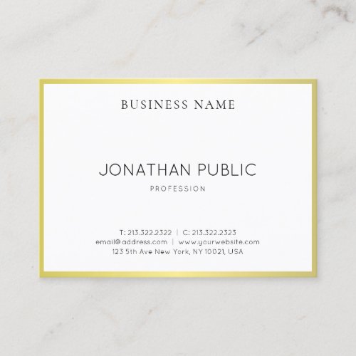 Modern Simple Design Elegant Gold Plain Luxury Business Card
