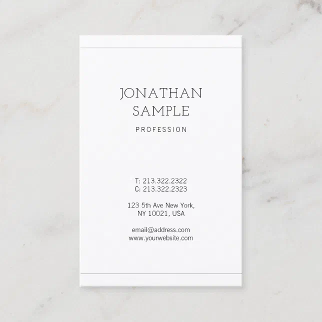 Modern Simple Design Elegant Plain Professional Business Card | Zazzle