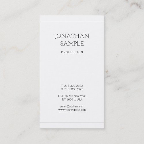 Modern Simple Design Elegant Plain Trendy Luxury Business Card