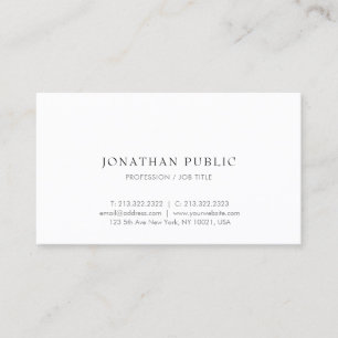 Modern Simple Design Elegant Professional Plain Business Card