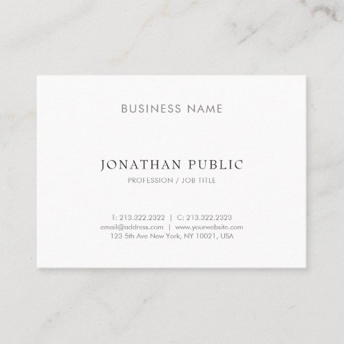 Modern Simple Design Elegant Professional Template Business Card