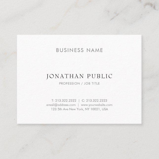 Modern Simple Design Elegant Professional Template Business Card (Front)