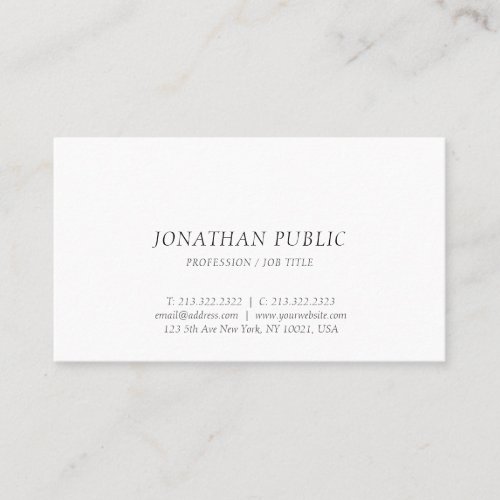 Modern Simple Design Elegant Professional Template Business Card