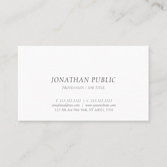 Modern Simple Design Elegant Professional Template Business Card (Front)