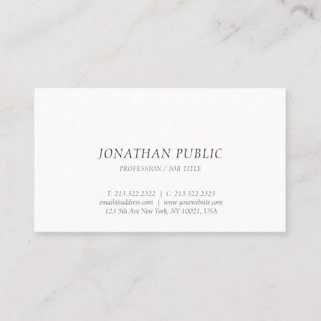 Modern Simple Design Elegant Professional Template Business Card | Zazzle