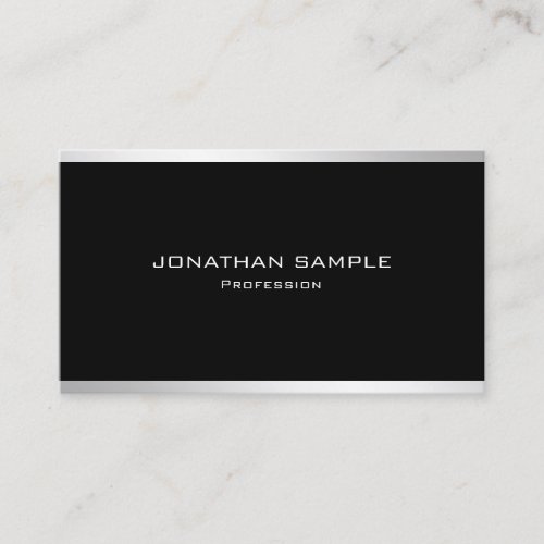 Modern Simple Design Elegant Silver Professional Business Card