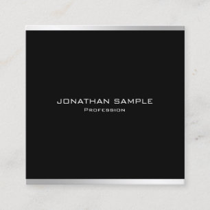 Modern Simple Design Elegant Silver Professional Square Business Card