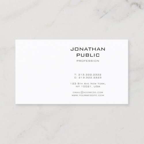 Modern Simple Design Elegant Template Professional Business Card