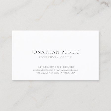 Modern Simple Design Elegant Template Trendy Business Card