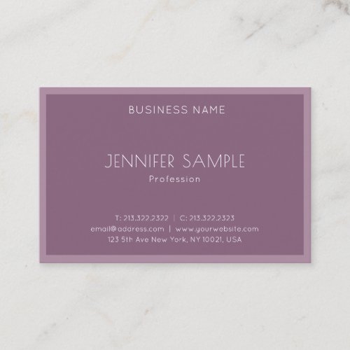Modern Simple Design Elegant Template Trendy Luxe Business Card