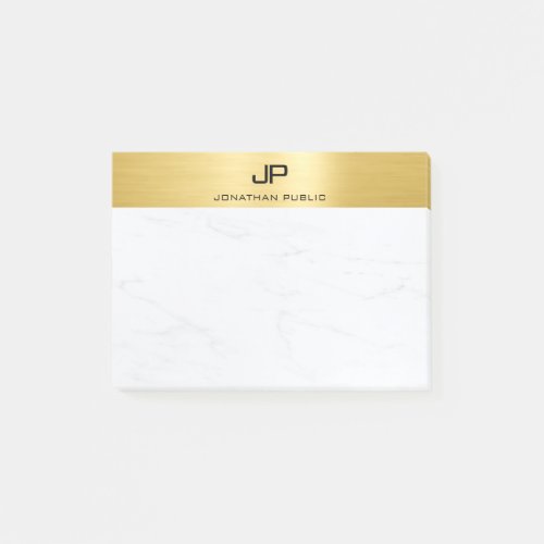 Modern Simple Design Gold Marble Template Post_it Notes