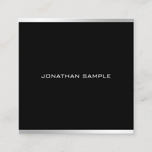 Modern Simple Design Professional Elegant Silver Square Business Card