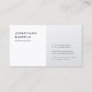 Modern Simple Design Silver White Plain Trendy Business Card