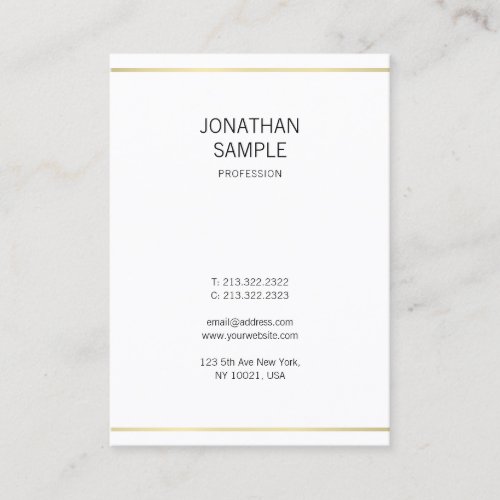 Modern Simple Design Stylish Professional Gold Business Card