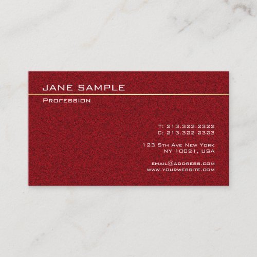 Modern Simple Design Template Elegant Dark Red Business Card