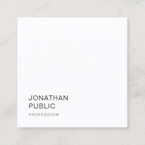 Modern Simple Design Template Elegant Professional Square Business Card