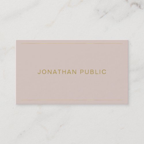 Modern Simple Design Template Stylish Gold Name Business Card