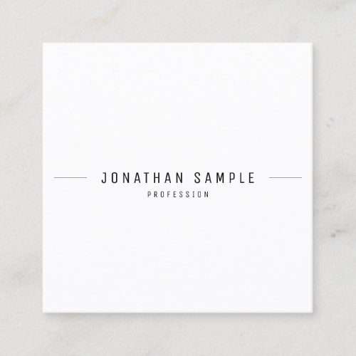 Modern Simple Design Trendy Elegant Template Cool Square Business Card