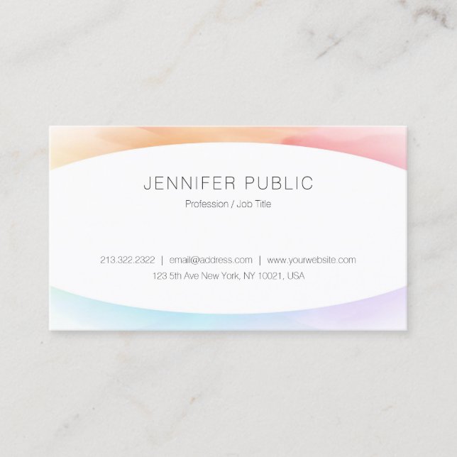Modern Simple Designed Professional Template Chic Business Card (Front)