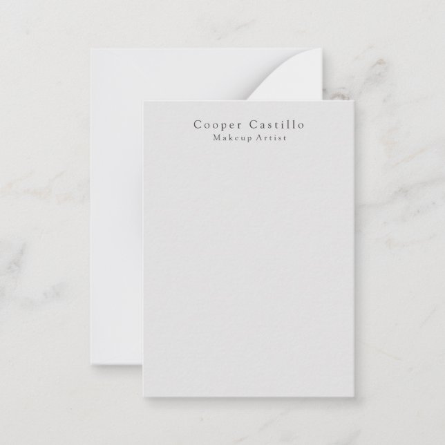 Modern Simple Dim Grey Professional Minimalist Note Card (Front)