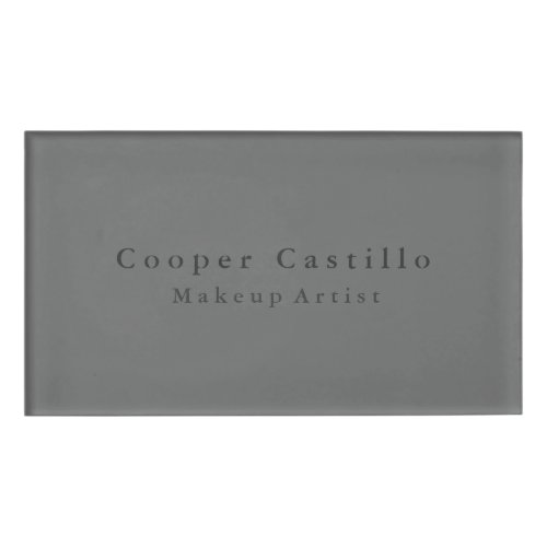 Modern Simple Dim Grey Professional Modern Name Tag