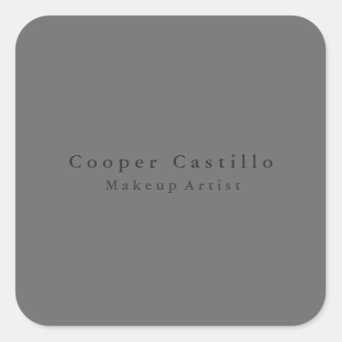 Modern Simple Dim Grey Professional Modern Square Sticker