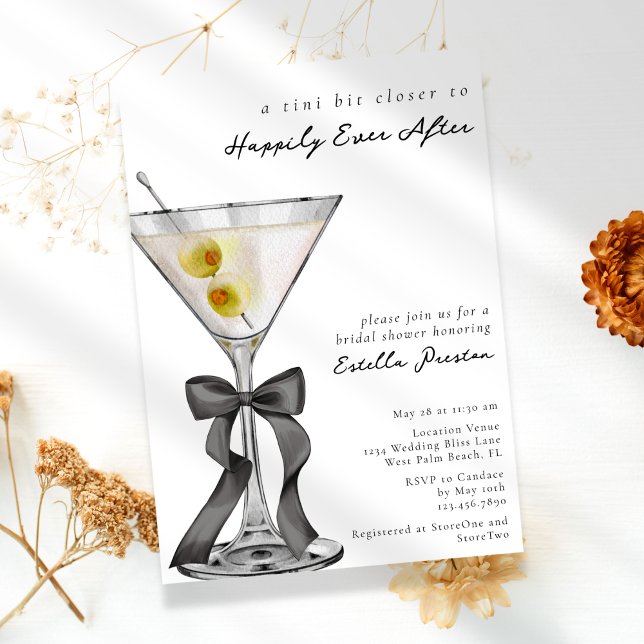 Modern Simple Dirty Martini Cocktail Bridal Shower Invitation (Creator Uploaded)