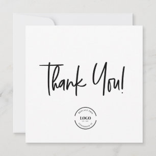 Modern Simple discount code handlettering script Thank You Card