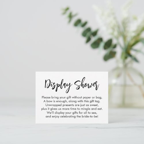 Modern Simple Display Shower Bridal Gift Card