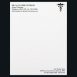 Modern Simple  Doctor  Letterhead<br><div class="desc">Modern Simple Doctor Letterhead features caduceus and a modern text template. A perfect design for doctor , hospital or private clinic owner .Please click on the personalize button to customize it with your text .Kindly visit my store " loveyouart"  for other or similar designs .</div>