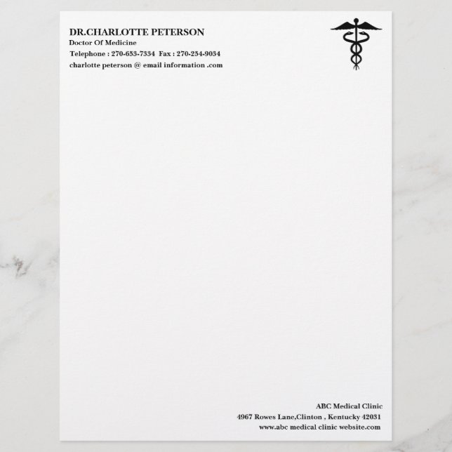 Modern Simple  Doctor  Letterhead (Front)