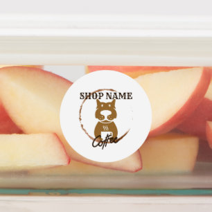 Modern Simple Dog Cafe Coffee Shop Labels