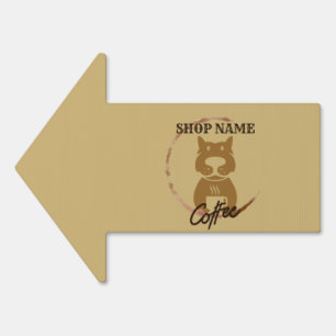 Modern Simple Dog Cafe Coffee Shop Sign