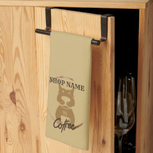 Modern Simple DOG Cafe coffee Tea shop Kitchen Towel