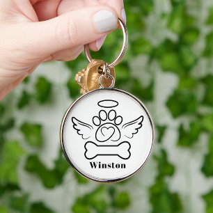 Modern Simple Dog Pet Loss Keepsake Keychain
