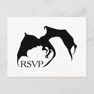 Modern Simple Dragon Medieval Geek RSVP Card