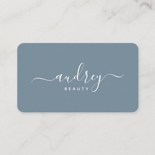 modern Simple dusty blue Signature Typography  Business Card