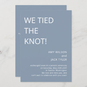 Modern Simple Dusty Blue Wedding Announcement
