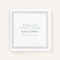 Modern Simple Dusty Blue Wedding Budget Guest Book