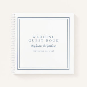Modern Simple Dusty Blue Wedding Budget Guest Book