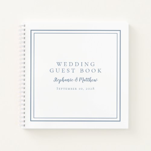 Modern Simple Dusty Blue Wedding Budget Guest Book