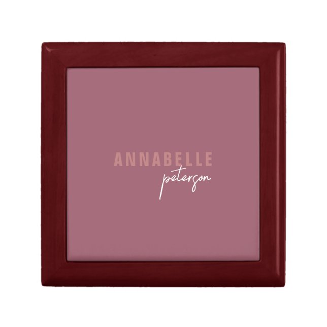 Modern Simple Dusty Rose Minimal Script Gift Box (Front)