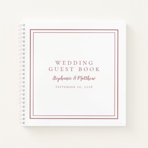 Modern Simple Dusty Rose Wedding Budget Guest Book
