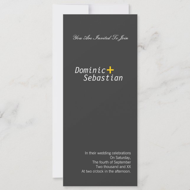 Modern Simple Elegance Gay Invitation (Front)